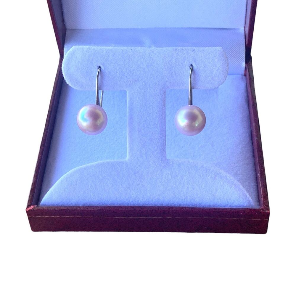 Sterling silver purple pearl honora earrings
